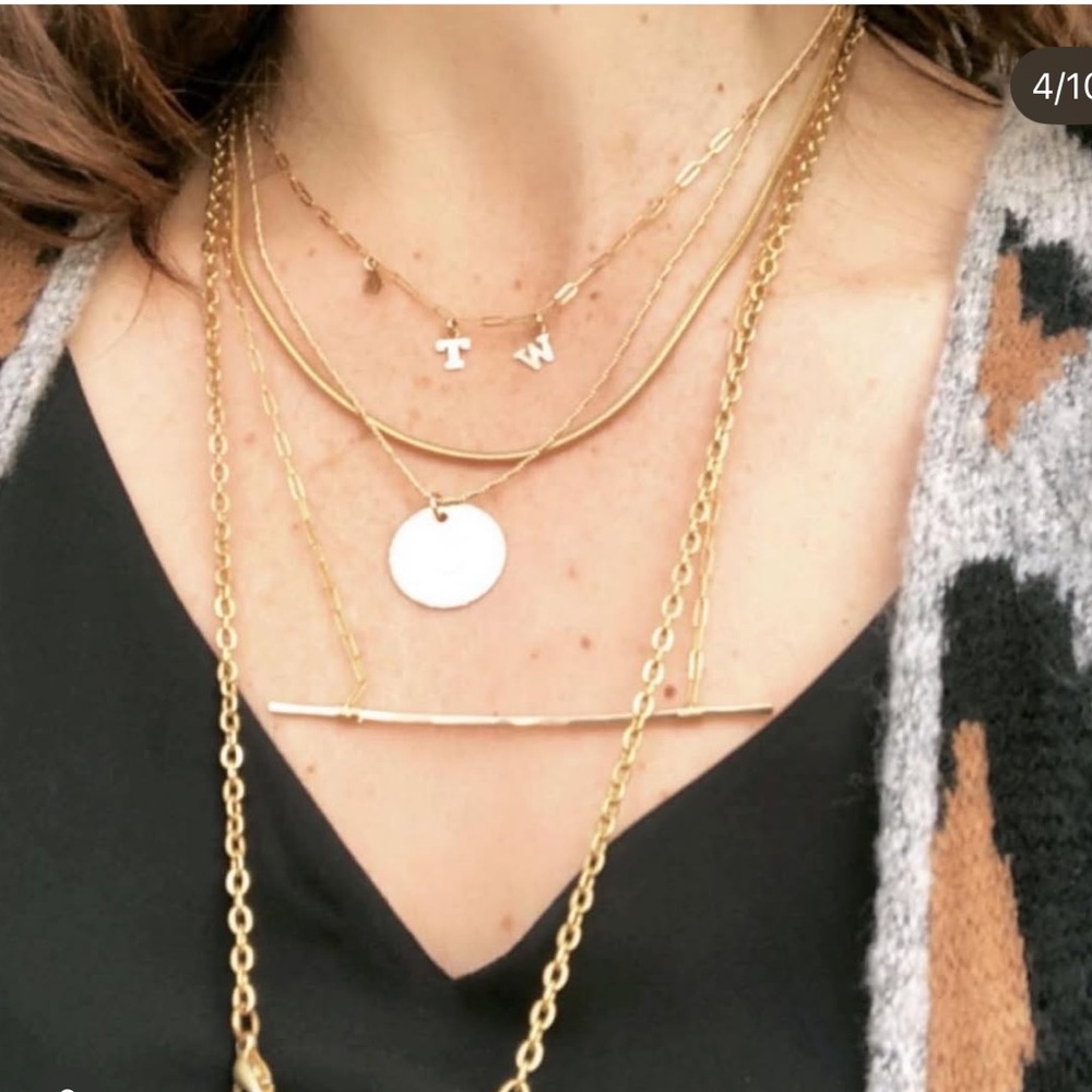 Agapantha Jewelry Artemis Necklace 14K Gold Fill Chain Unique Abstract Statement
